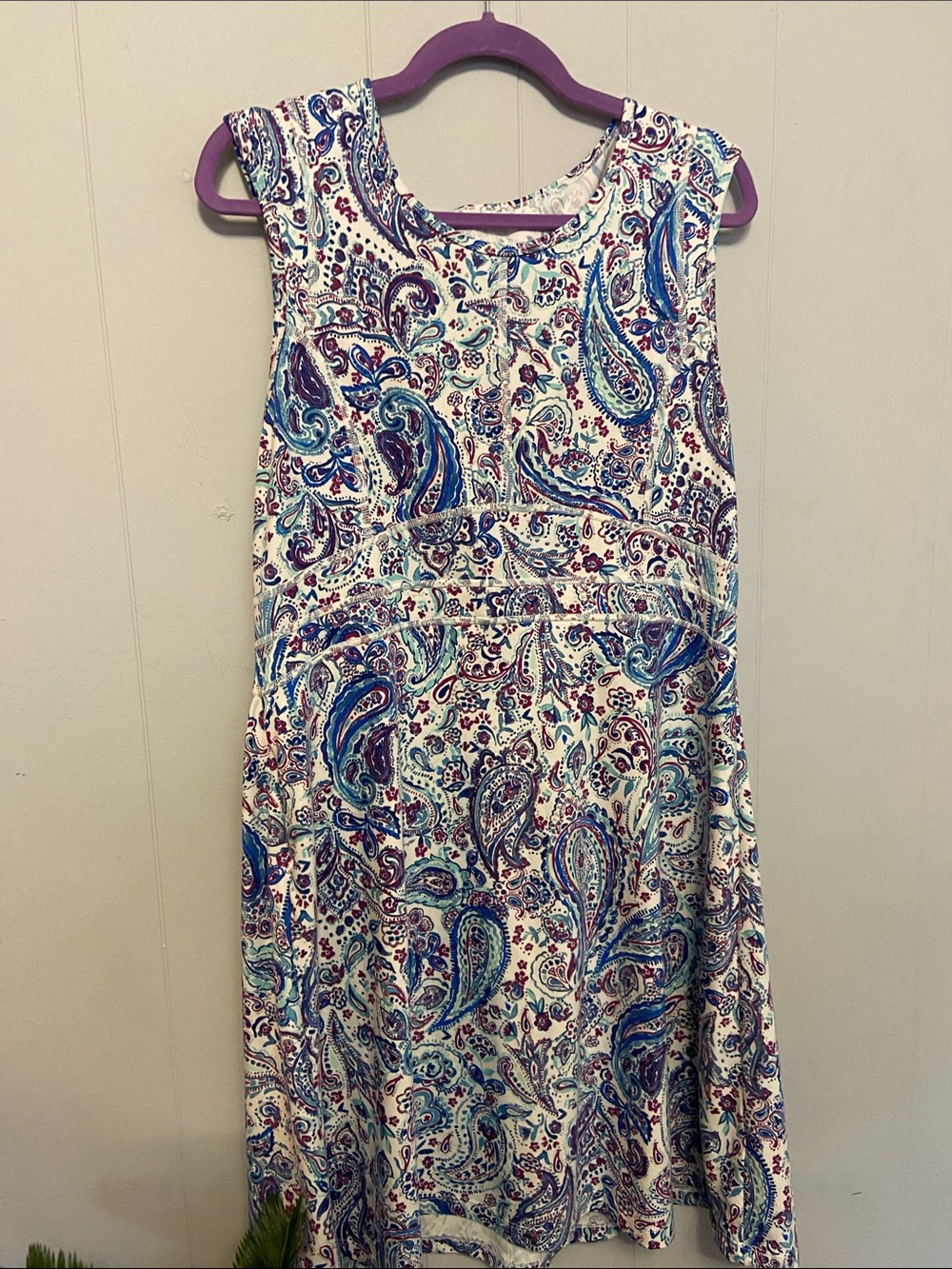 Title nine Paisley Midi Dress in White, Blue, and Purple